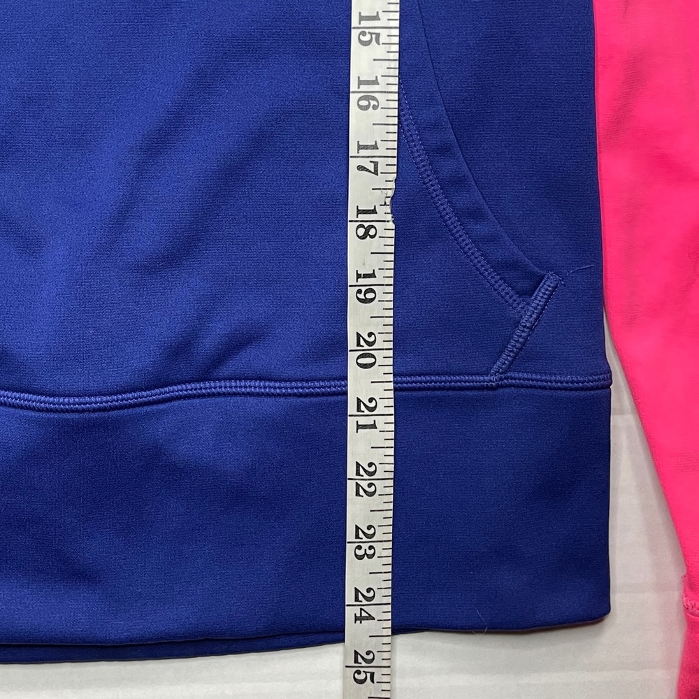 NIKE Womens Small Hoodie Purple Pink Therma Fit Thumb Holes Fleece Slim Pullover - Picture 7 of 7